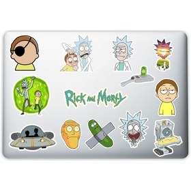 Resim Rick And Morty Tasarımlı Laptop Notebook Tablet Telefon Sticker Set 15 