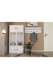 Resim nettrends.net the new trend of shopping Modüler Portmanto-Dergilik & Askılıklı Duvar Rafı | Beyaz-NRG-DRS-1002 