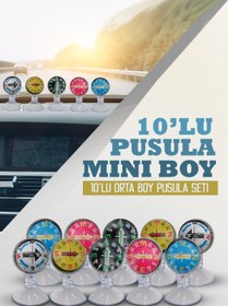 Resim C9 Araç Içi Vantuzlu Renkli Mini Pusula Seti Mini Pusula 