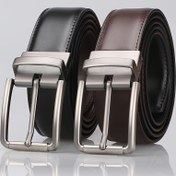 Resim Beltox Erkekler İçin 1.25” Dönebilen Fırçalı Toka Detaylı Çift Taraflı Deri Kemer Hediye Kutusu 