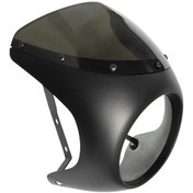 Resim Challenger Parlak Siyah Retro Motosiklet Kaput Deflektör Far Kapağı Beyaz Siyah Cam Aksesuar 