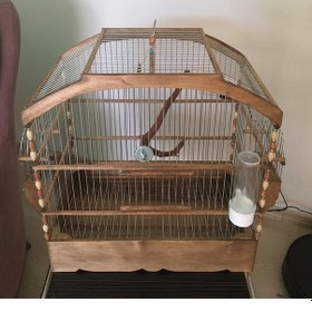 Resim Naturbird Kavisli Çatı Ahşap Kuş Kafesi 