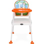 Resim Maxi Taxi Feeding Safari Desenli 3 İn 1 Mama Sandalyesi - Turuncu 