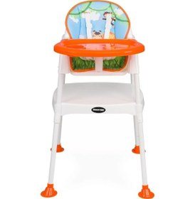 Resim Maxi Taxi Feeding Safari Desenli 3 İn 1 Mama Sandalyesi - Turuncu 