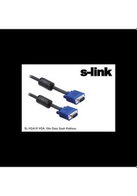 Resim S-lınk Sl-vga10, 15pin, İki Ucu Erkek, 10mt, Vga Kablosu 