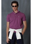 Resim Laon Spor Polo Yaka Erkek Tişört Bordo LUFIAN