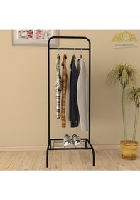 Resim Tekli Siyah Butik Askı Konfeksiyonel Askı Siyah 