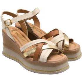 Resim Kadın Dolgu Topuk Deri Sandalet Bej 2510902y Bej 
