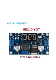 Resim Voltmetreli Lm2596 Ayarlanabilir Güç Kaynağı Step Down Modül 