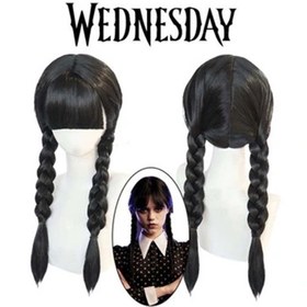Resim Nessiworld Wednesday Siyah Örgülü Peruk 