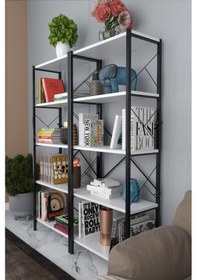 Resim Morpanya Blue Metal Kitaplık 5 Raflı Çok Amaçlı Dosya Kitap Rafı Ofis Salo 001 