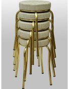 Resim TABURECİM Tabure (5 Adet) Gold Ayaklı, Mina Kumaş, Metal Ahtapot Ayak Aygl-257 