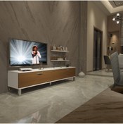 Resim Decoraktiv Eko 4 Slm Std Krom Ayaklı Tv Ünitesi Tv Sehpası - Beyaz - Ceviz 