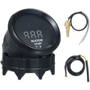 Resim 52mm Metal-plastik Araba Su Sıcaklığı Göstergesi, Lcd Ekran, Alarm Özelliği, / Çevirme, 12v Evrensel Uyumlu 