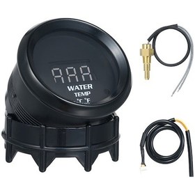 Resim 52mm Metal-plastik Araba Su Sıcaklığı Göstergesi, Lcd Ekran, Alarm Özelliği, / Çevirme, 12v Evrensel Uyumlu 