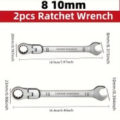 Resim İki farklı boyutlu Ayarlanabilir Ratchet Anahtar Seti - Krom Vanadyum çeliği, 100° Açı Tasarımı, Ergonomik Kırmızı ve Siyah Tutma Kolu, Sıkı Alanlar için Soket Uzatma ve Ratchet Başlığı Dahil, Ev ve Profesyonel Kullanım, Ratchet Anahtar Seti, Dayanıklı Araç İnşası 
