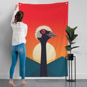 Resim Minimal Devekuşu Duvar Örtüsü-7652 