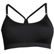 Resim Casall Siyah U Yaka Kadın Düz Sporcu Sütyeni 19986-901 Strappy Sports Bra 