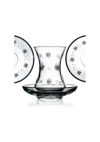 Resim Decocia S03 6 Kişilik 12 Parça Çay Seti 135cc Sema Desenli Şeffaf 