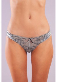 Resim Etiler Collection Golshan Giselle Mini Slip, Kadın Güpürlü Saten Gri Külot Çok Renkli 