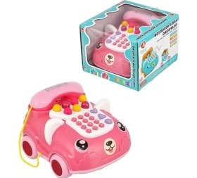Resim Eğitici Sesli ve Işıklı Oyuncak Telefon, Pembe Renkli Ilk Telefon 