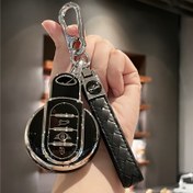 Resim Araba Anahtar Kılıfı Kapak Anahtarlık ile Anahtarlık Askısı için BMW MINI COOPER S ONE JCW F54 F55 F56 F57 F60 CLUBMAN COUNTRYMAN Uzaktan Kumanda Tutucu Kabuk 
