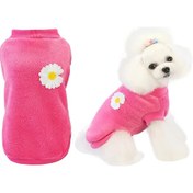 Resim Köpek Kazak Köpek Giysileri Köpek Polar Kazak Kış Sıcak Çiçekli Sweatshirt Küçük, Orta Boy Köpekler Ve Kediler İçin 