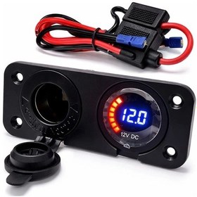 Resim Voltmetre Pano Tip Akü Göstergeli Ve Çakmaklık Şaşe 