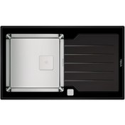 Resim Teka Diamond Rs15 1B 1D 86 (Wst Black) Tek Hazne Ve Tek Damlalıklı Cam Eviye - Siyah - 115100011 