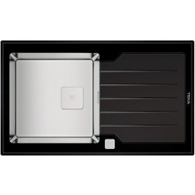 Resim Teka Diamond Rs15 1B 1D 86 (Wst Black) Tek Hazne Ve Tek Damlalıklı Cam Eviye - Siyah - 115100011 