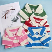 Resim 1 adet Hafif Yazlık Çizgili Köpek & Kedi Gömleği - Nefes Alabilen Polyester, Kolay Bakım, S/M/L/XL Bedenleri Canlı Renklerde - Teddy, Pomeranian, Fransız Bulldog, Köpek Gömleği için İdeal 
