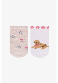 Resim Penti Kız Çocuk Flower Puppy 2 'lü Patik Çorap 