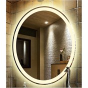 Resim Global Led Mirror 40X60 cm Kumlamalı Elips Ledli Ayna Banyo Aynası Dekoratif Ayna Boy Ayna Salon Duvar Ayna 