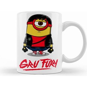 Resim Humuts Minion Kung Fury Gru Fury Kupa Bardak Porselen 