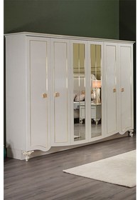 Resim Modalife Hürrem Aynalı 6 Kapaklı Gardırop Inci 