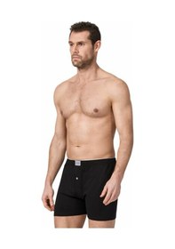 Resim 10 Adet Siyah Renk Düğmeli Penye Boxer Siyah 