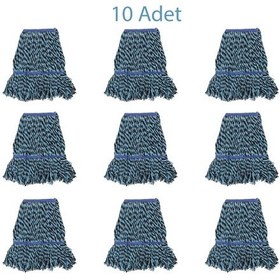 Resim Cod-Ex Yedek Geniş Islak Mop Pamuklu Paspas Başlığı Mavi 10 Adet 25 CM 