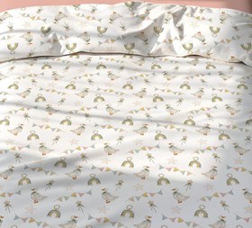 Resim Evmila Minik Ördekler Desenli Nevresim Takımı - 160x220cm Nevresim +50x70cm Yastık Kılıfı+100x200cm Çarşaf 