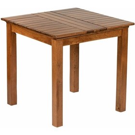 Resim Atina 80X80 Sabit Ayaklı Ahşap Bahçe Balkon Masası 