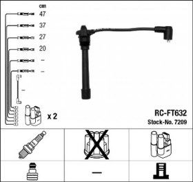 Resim BUJİ KABLOSU FIAT PUNTO 1.2 16V 1997-2000 Marka : NGK 