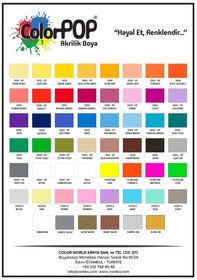 Resim Colorpop Akrilik Hobi Boyaları 8'li Set 8 Adet 50ml Sen Seç 