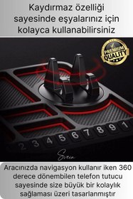 Resim Svein Araç İçi Torpido Kaydırmaz Telefon Tutucu Numaratör Organizer Ped 360 Derece Dönebilen Kaymaz 