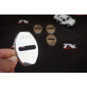 Resim Volkswagen Gti Krom Metal 3M Kapı Kilidi Logo 4 Lü Set 