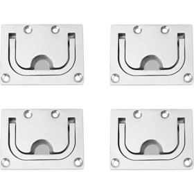 Resim Skyeyyt 4pcs Paslanmaz Çelik 316 Floş Asansör Tutamak Ayrıştırma Hatch Asansör Halkası Çekme Soyun Soyunma Dolabı Tekne Deniz Donanımı (Yurt Dışından) 