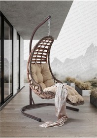 Resim Capri Swing Bodrum Tekli Rattan Bahçe Salıncağı Balkon Salıncağı Renkli 
