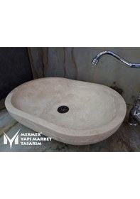 Resim Traverten Oval Dikdörtgen Lavabo 