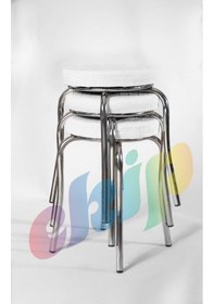 Resim Tabure Mutfak Sandalyesi 3 Adet Beyaz 