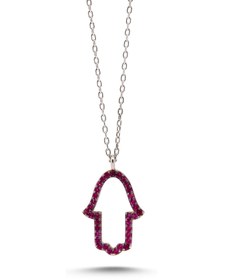 Resim Kadın Fatma Ana Eli 925 Ayar Gümüş Kolye 