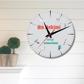 Resim Diş Hekimine Hediye Duvar Saati Cam Duvar Saati Mm2932-16 Çok Renkli 