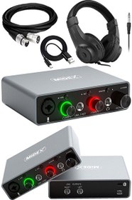 Resim Midex GLX-700GR-H Üst Segment USB 2 Giriş 2 Çıkış 24 bit/192 kHz Stüdyo Ses Kartı (Kulaklık ve Kablo Dahil) 